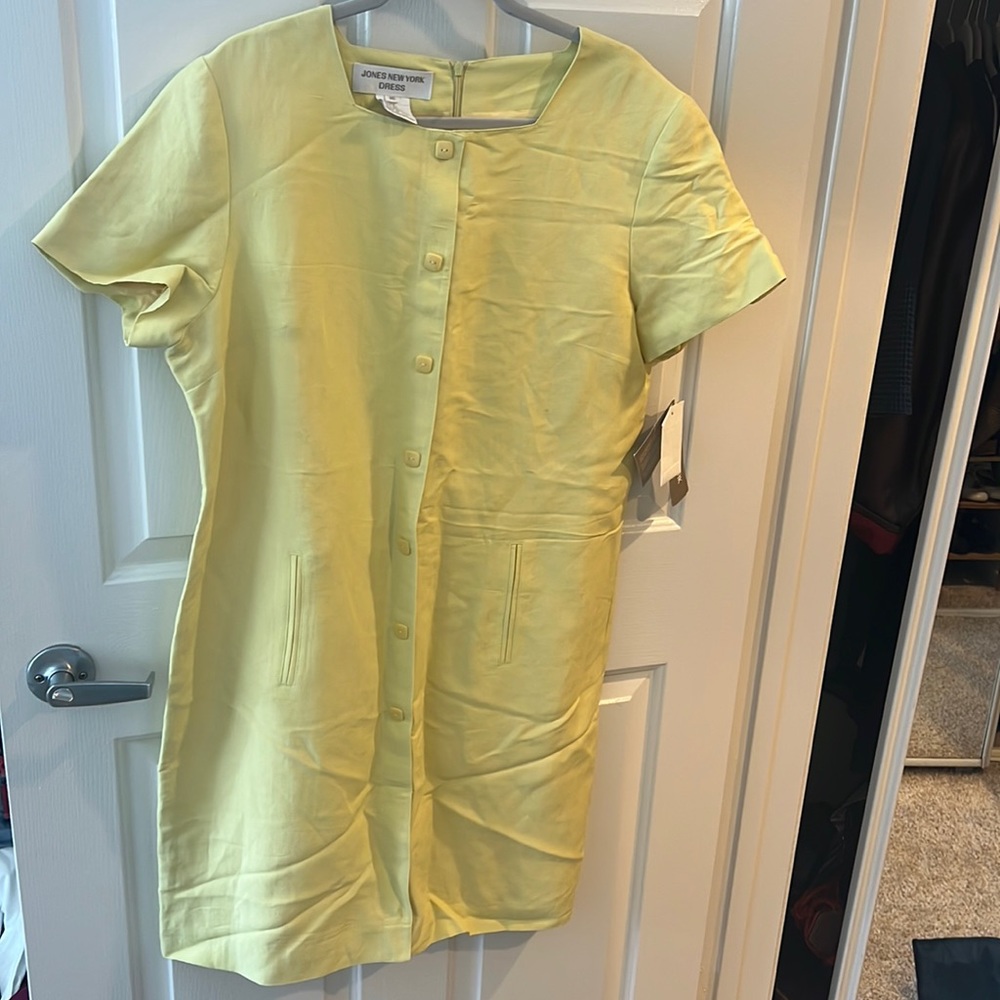 Jones New York Yellow Buttonup Dress